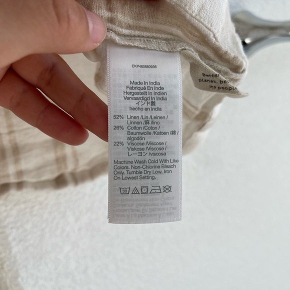 Madewell Linen-Blend Square-Neck Button-Front Top: Undyed Edition - Picture 4 of 8